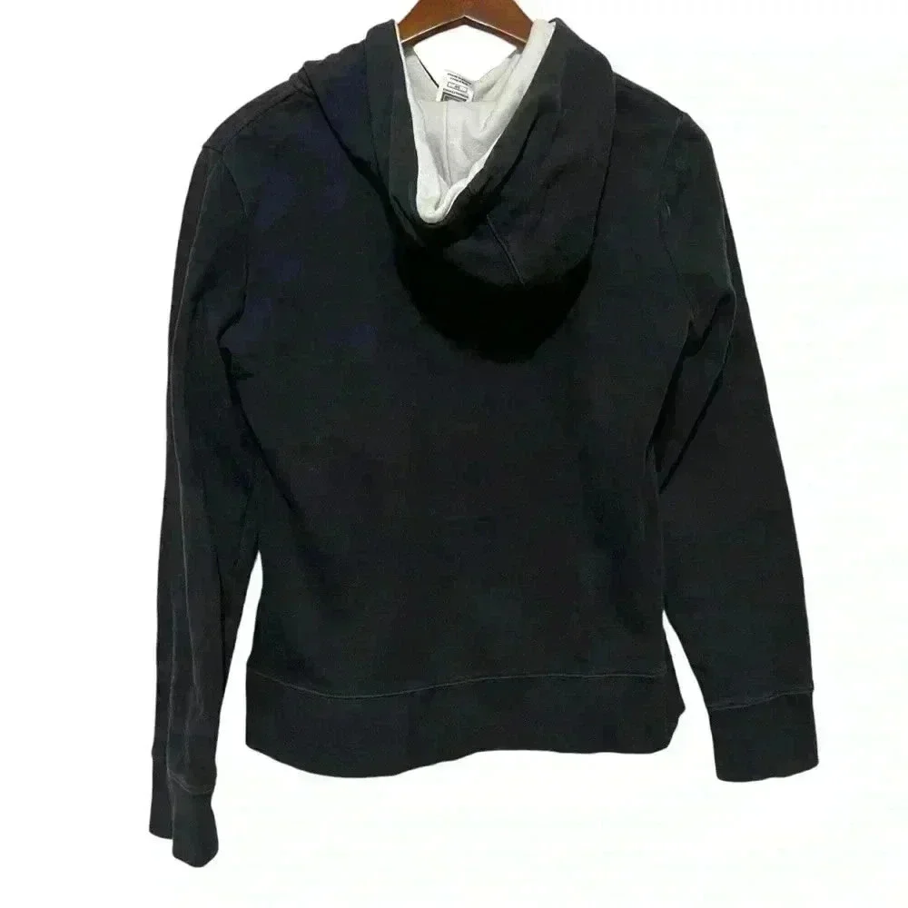 The North Face Hoodie Black Men's Small White Half Dome Logo With White In Hood